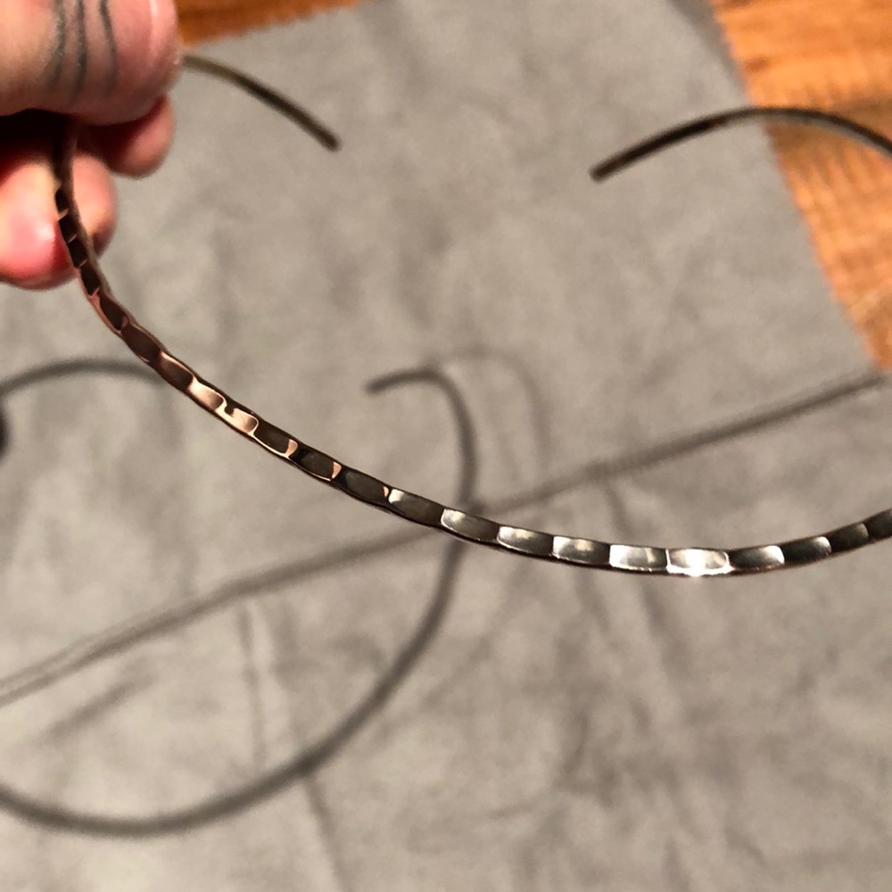 Solid Hammered Sterling Silver Choker - image 4